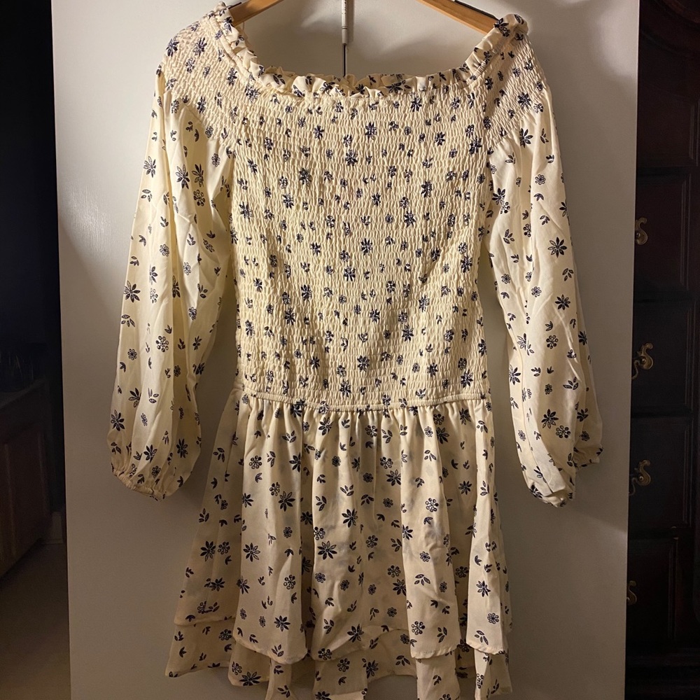 Cream floral dress